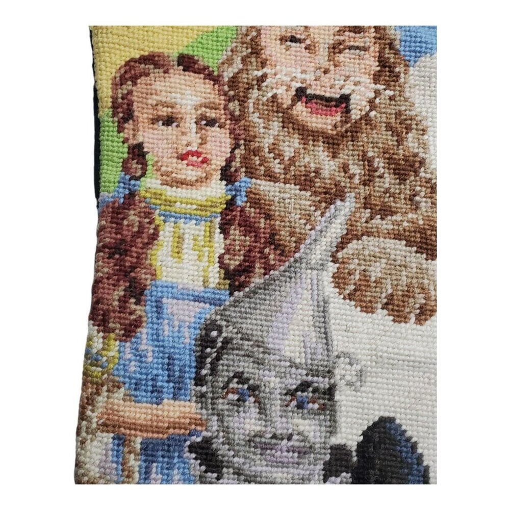 Rare Wizard Of Oz Needlepoint Christmas Stocking Wool Rainbow Dorothy Holiday 18 - Picture 5 of 14